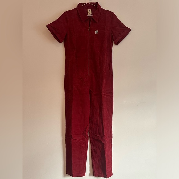 Lucy & Yak Red Corduroy Rex Jumpsuit - Picture 2 of 8